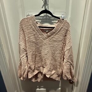 American Eagle Outfitters Blush V-Neck Sweater